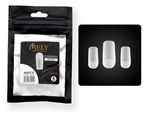 Pack X48 Tips Uñas Postizas Cuadrada Medio Finos Mely Matte MercadoLibre