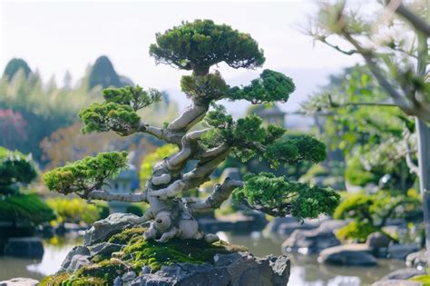 Premium Photo | Bonsai Tree in a Rock Garden