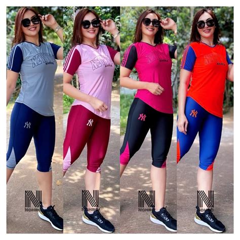 Jual Setelan Baju Senam Olahraga Newyork Nahra 4Warna Baju Senam