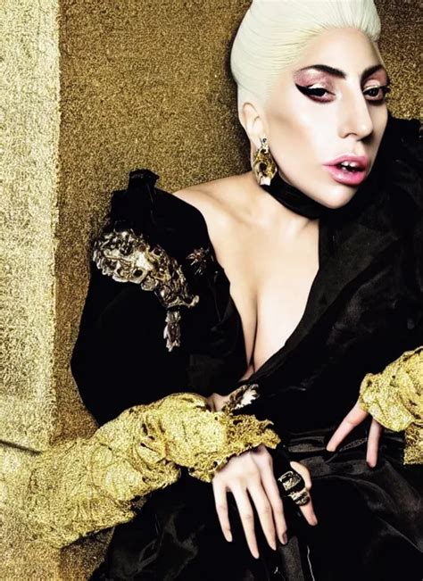 Lady Gaga Photoshoot Styled By Nick Knight Posing Stable Diffusion