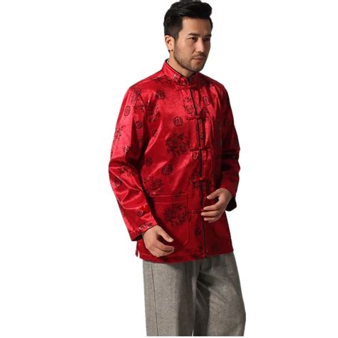 Traditional Chinese National Style Men Silk Rayon Jacket Dragon Kung Fu Coat Tang Suit Top With