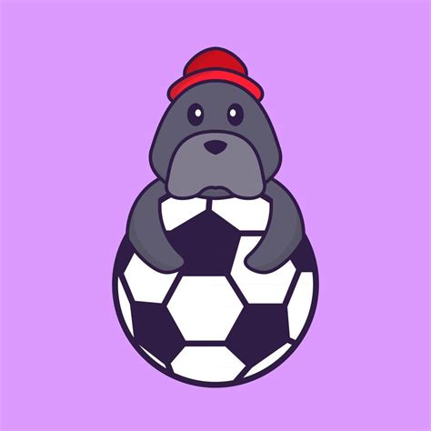 Cute dog playing soccer. 2951774 Vector Art at Vecteezy