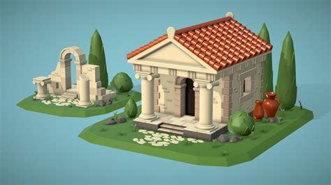 Low Poly Antique Roman House D Model By Lllax E Bc Sketchfab