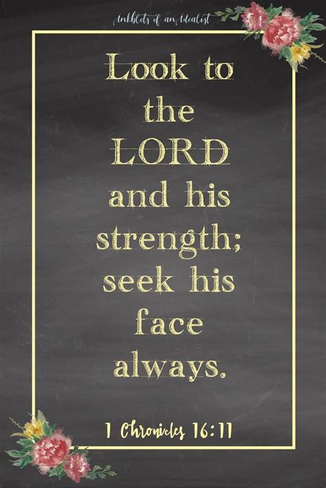 Look To The Lord And His Strength Seek His Face Always 1 Chronicles