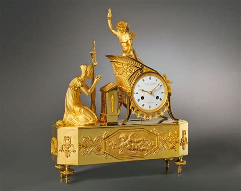 Joseph Guillet A Charles X Gilt Bronze Mantel Clock By Joseph Guillet