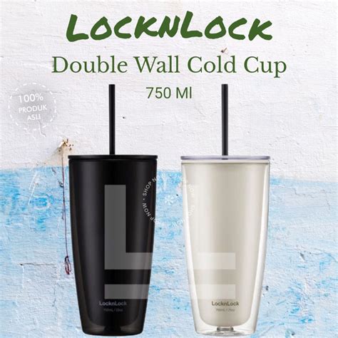 Jual Locknlock Double Wall Cold Cup Ml Black Ivory Coffee Cup