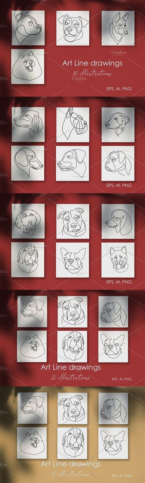 30 Dogs line drawings. Dog breeds | Dog line drawing, Line drawing ...