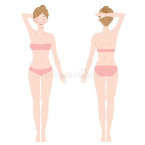 Front And Back View Of Standing Female Body Stock Vector Illustration Of Underwear Care 98083543