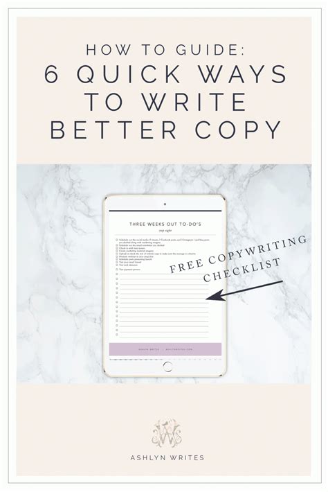 6 Quick Ways To Write Better Copy Blog From Ashlyn Carter Launch