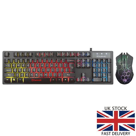 MARVO SCORPION KM409 7 COLOUR LED USB GAMING KEYBOARD MOUSE SET