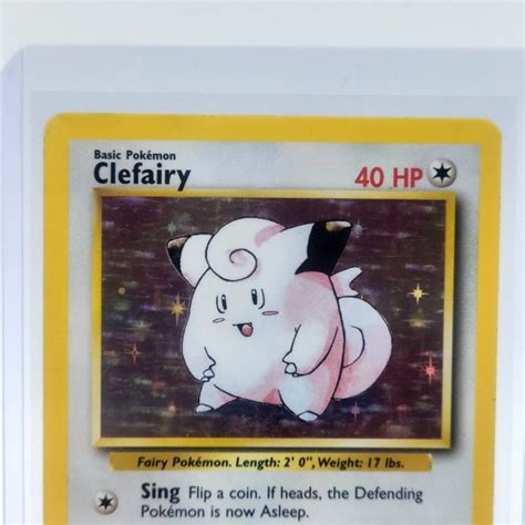 M P Clefairy Base Set Unlimited Holo Rare Pokemon Tcg For Sale