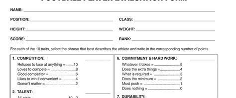 Printable Football Player Evaluation Form Printable F Vrogue Co