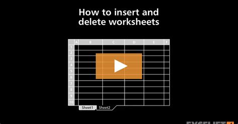 How To Insert And Delete Worksheets Video Exceljet