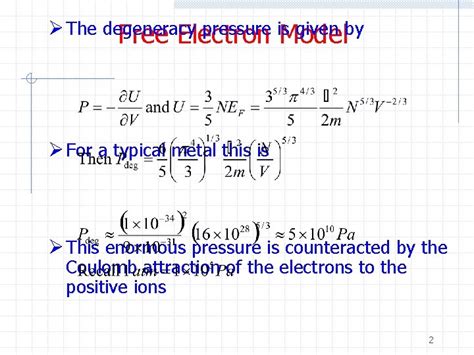 Free Electron Model The Free Electron Model Fermi