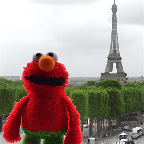 Elmo Devant La Tour Eiffel · Creative Fabrica