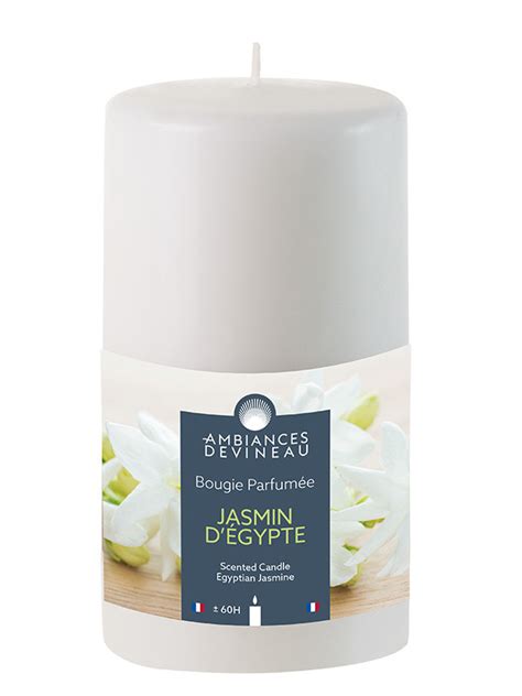 AMBIANCES DEVINEAU Bougie parfumée cylindrique Blanc Cassé 60h Jasmin