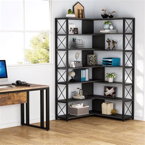 Corner Bookshelf Tier Bookcase Corner Storage Display Stand