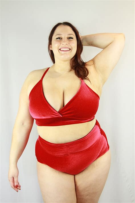 Velvet Sparkle Red Plus Size Bikini Bra Rarr Designs