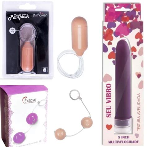 Kit Pompoarismo Cone Personal E Bolinha Tailandesa Linha Sex Shop