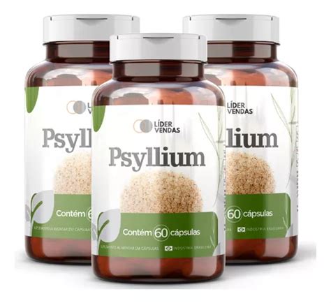 Psyllium 60 Cáps 800mg Kit 3 Potes MercadoLivre