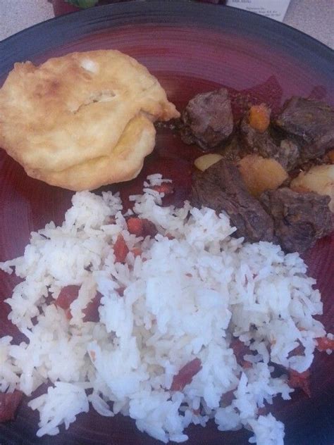 Moose Meat Stew, Beh Fried Rice and Bannock | Food, Yummy food ...