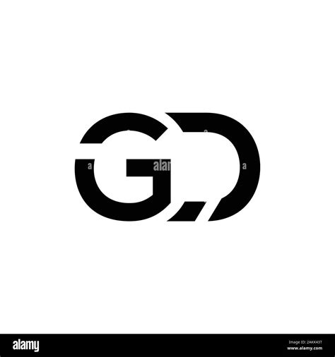 Gd Inicial Carta Logotipo Enlazado Gd Carta Tipo Plantilla Vectorial