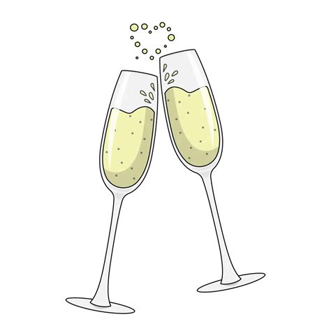 How to Draw A Champagne Glass Step by Step