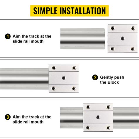 VEVOR Linear Rail 2PCS SBR16 800mm Linear Slide Guide 2 PCS Rail 4