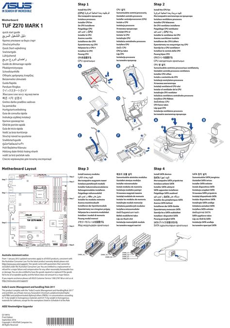 ASUS TUF Z270 MARK 1 QUICK START MANUAL Pdf Download | ManualsLib