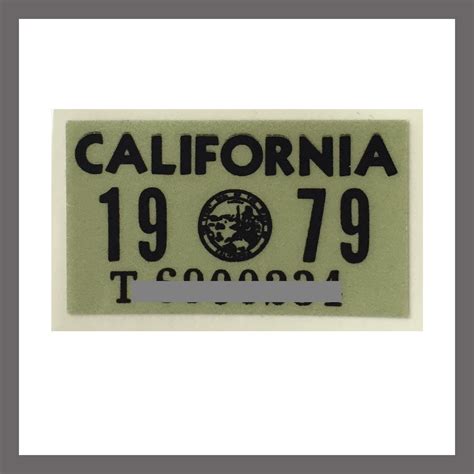 1979 California YOM DMV Sticker Tag For Sale
