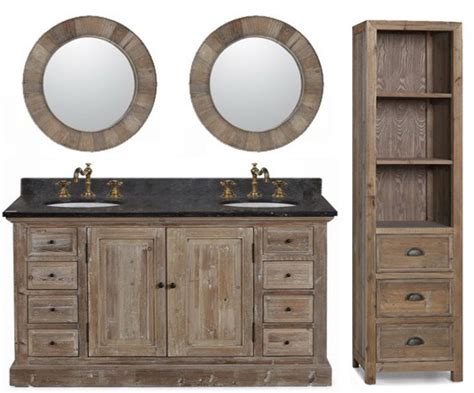 Rustic Double Sink Bathroom Vanity Rispa