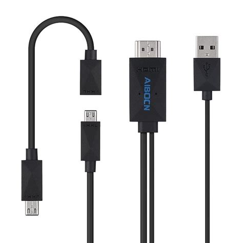 Aibocn Mhl Kit Universal Mhl Micro Usb To Hdmi Cable 6 5 Feet 2m 1080p Hdtv Adapter For Samsung