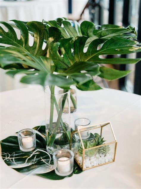 Lush And Bold Tropical Wedding Centerpieces Page Of Oh The