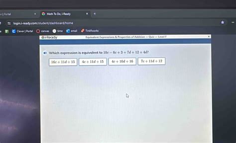 Solved: er | Portal Math To Do, i-Ready login.i-ready.com/student/dashboard/home Clever | Portal ...