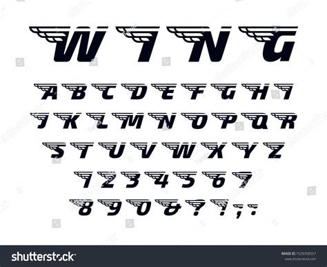 Winged Font Letters Wings Flying Alphabet