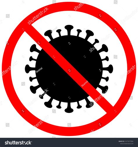 No Coronavirus Sign Covid 19 Icon Stock Vector (Royalty Free ...