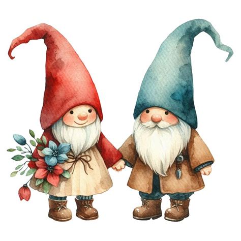 Premium Photo Valentines Day Gnome Watercolor Clipart