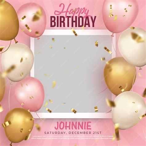 Premium PSD | Pink birthday banner 4