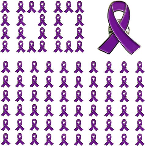 100pcs Purple Ribbon Lapel Pin Domestic Violence Awareness