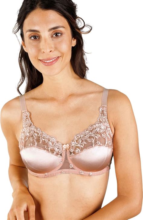 Intimates And Sleep Naturana Underwired Satin Lace Full Cup Everyday Bra 87543 Various Colours