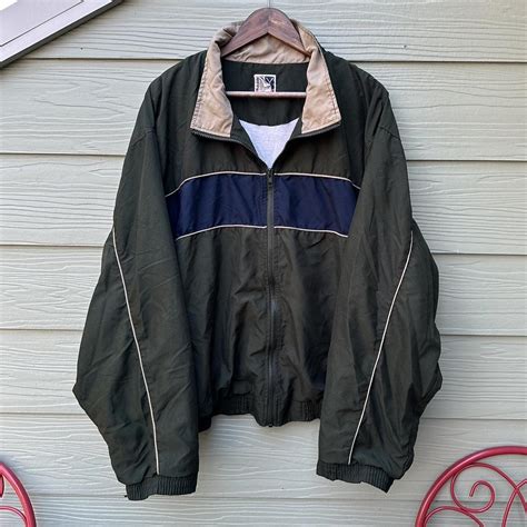 Vintage Forest Green Track Jacket Men’s XXL - Depop