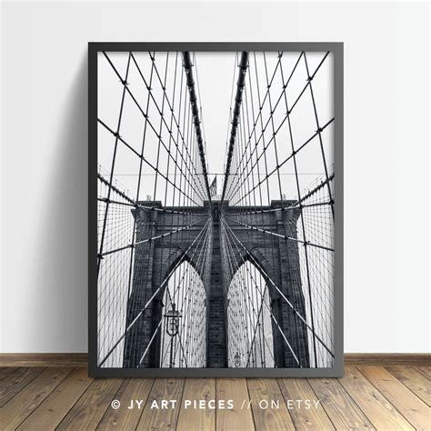 New York Druck New York Wand Kunst schwarz weiß Druck Brücke Druck