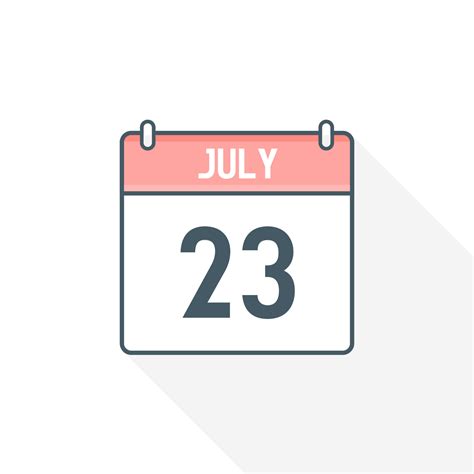 23rd July calendar icon. July 23 calendar Date Month icon vector ...