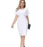 JASAMBAC Women S Bodycon Pencil Dress Office Wear To Work Dresses With