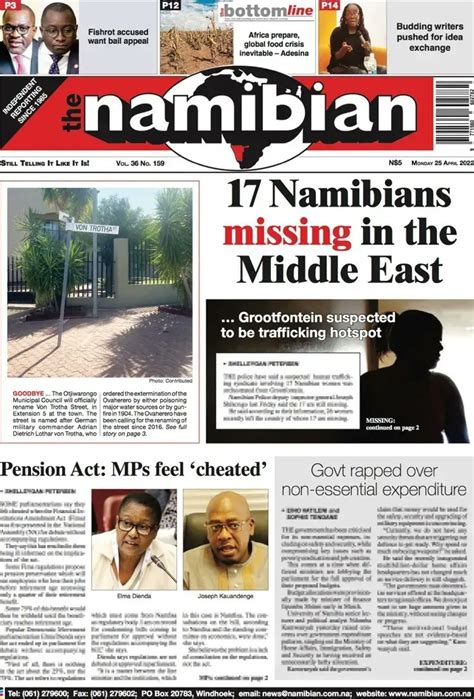 The Namibian On Twitter Grab The Latest Issue Of The Namibian Today