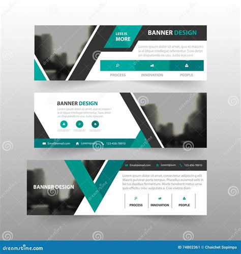 Green Black Triangle Corporate Business Banner Template Horizontal