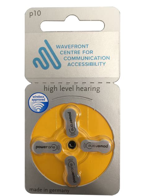 Power One P10 4 Cell Hearing Aid Battery Wavefront Centre For Communication Accessibility