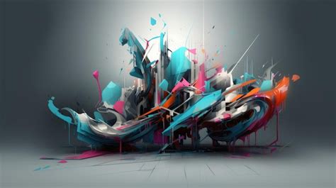 Premium AI Image | A digital painting of a colorful design with the ...