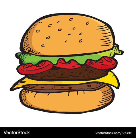 Beef Burger Royalty Free Vector Image Vectorstock