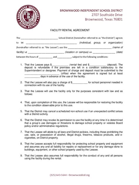 Fillable Online Facility Use Agreement Early Longhorn Stadium Fax Email